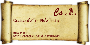Csiszér Mária névjegykártya