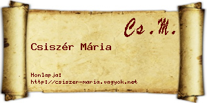 Csiszér Mária névjegykártya