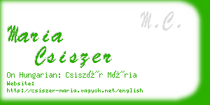 maria csiszer business card